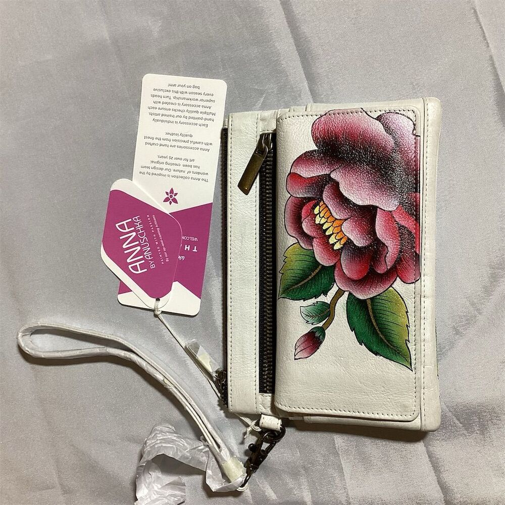 Anuschka Women's Floral Leather Wristlet Wallet Multicolor